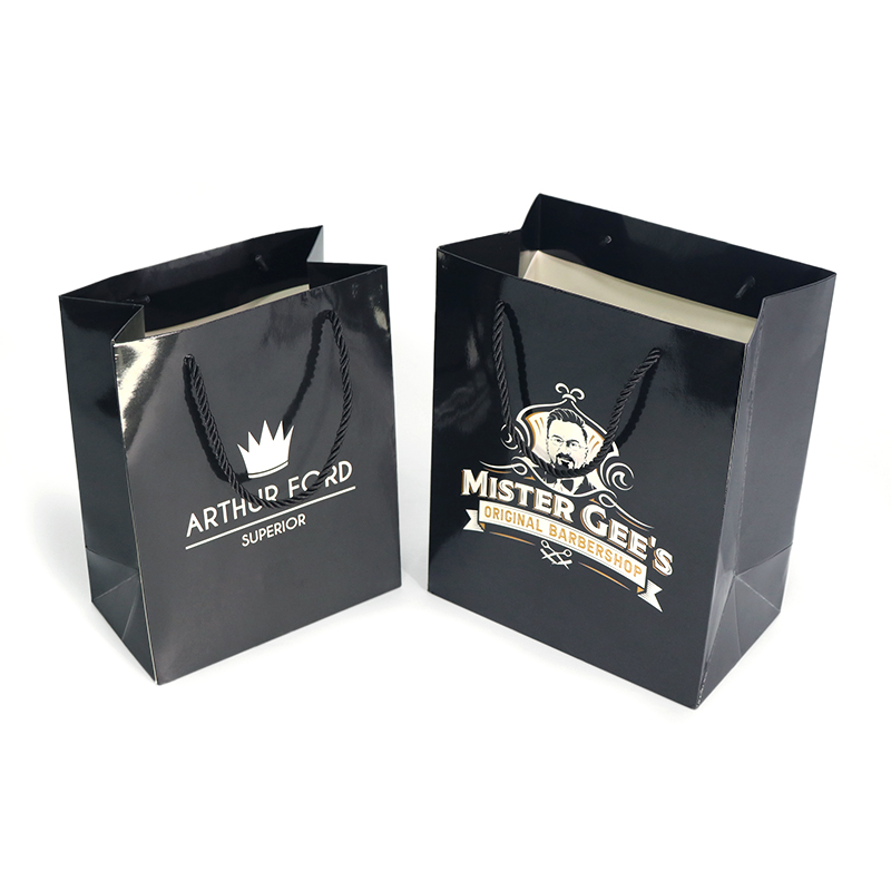 black gift bag with glossy lamination