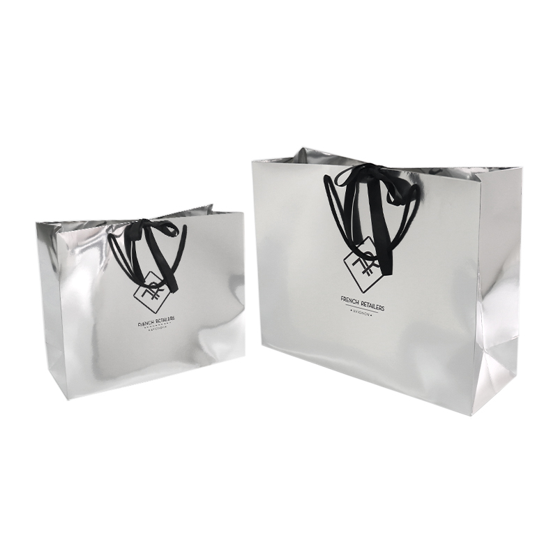 silver foil cardboard gift bags